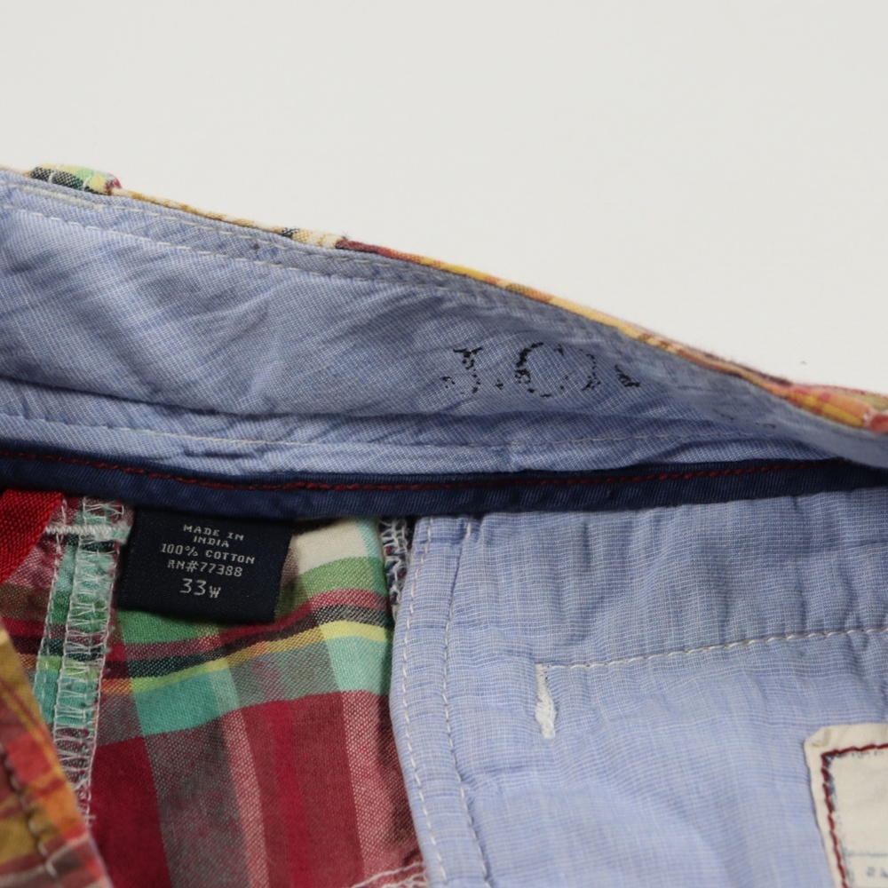 J Crew Multi-Color Patch Work Field Shorts Size 33 - image 5